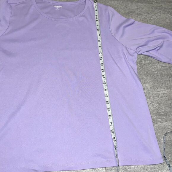 Lands End Shaped Fit 3X Cotton Long Sleeve Amethyst Purple Office Church Mature - Picture 3 of 9